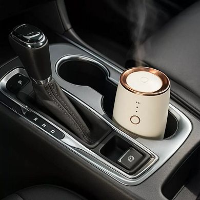 Di'Aroma Waterless Car Diffuser, 15ml Rechargeable Cold Air Oil Diffuser, Includes 2 Refill Bottles