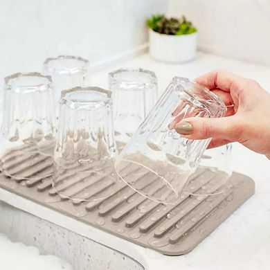 OU Kitchen Sink Organizer Set 3pc, Drying Mat, Soap Dispenser with Sponge Holder & Cutlery Drainer