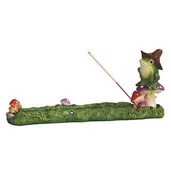 FC Design 11" Long Frog with Wizard Hat Incense Burner Decoration Home Room Decor