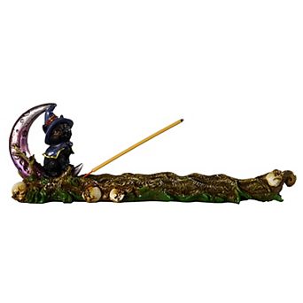 FC Design 11.50"W Cat on Moon Incense Burner Decoration Home Room Decor