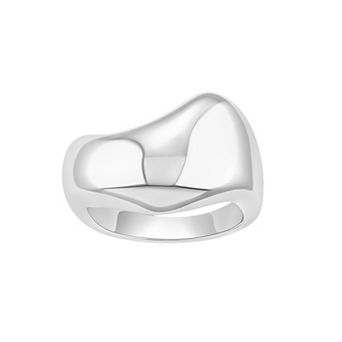PRIMROSE Fine Silver-Plated Polished Geometric Pinky Ring