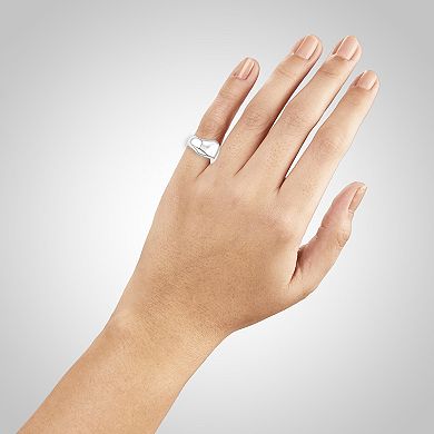 Primrose Fine Silver-Plated Polished Geometric Pinky Ring