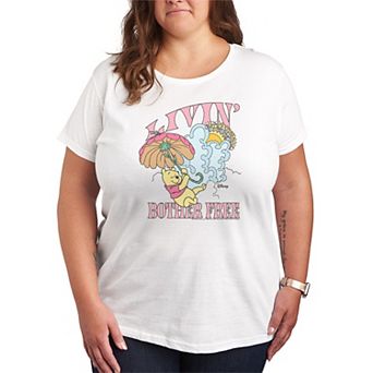 Plus Size Disney's Winnie The Pooh Livin' Bother Free Graphic Tee