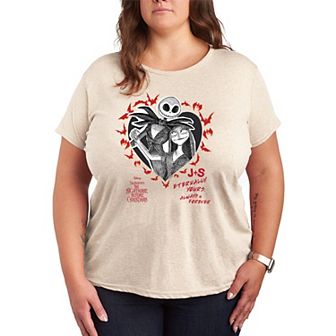 Plus Size Disney's The Nightmare Before Christmas Jack & Sally Graphic Tee