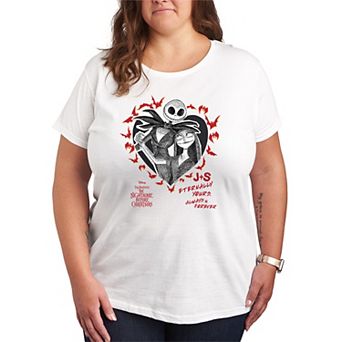 Plus Size Disney's The Nightmare Before Christmas Jack & Sally Graphic Tee