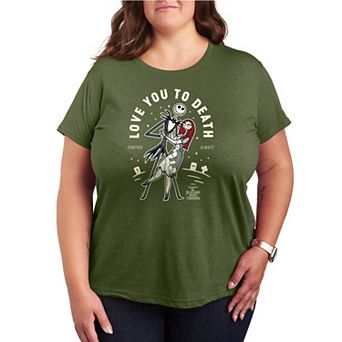 Plus Size Disney's The Nightmare Before Christmas Jack & Sally Love You To Death Graphic Tee