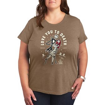 Plus Size Disney's The Nightmare Before Christmas Jack & Sally Love You To Death Graphic Tee