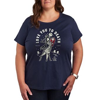 Plus Size Disney's The Nightmare Before Christmas Jack & Sally Love You To Death Graphic Tee