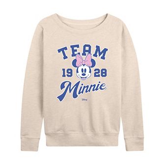 Women's Disney's Minnie Mouse Team Minnie Est. 1928 French Terry Long Sleeve Tee