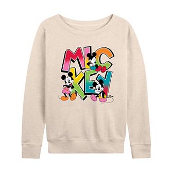 Women's Disney's Mickey Mouse Retro French Terry Long Sleeve Tee