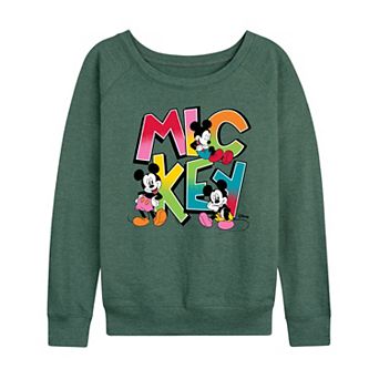 Women's Disney's Mickey Mouse Retro French Terry Long Sleeve Tee