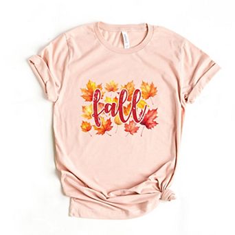 Fall Leaves Watercolor - Women's Short Sleeve Graphic T-Shirt