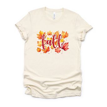 Fall Leaves Watercolor - Women's Short Sleeve Graphic T-Shirt