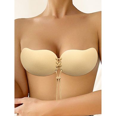 3 Packs Women's Strapless Push Up Invisible Backless Sticky Silicone Reusable Adhesive Bras