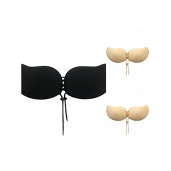 3 Packs Women's Strapless Push Up Invisible Backless Sticky Silicone Reusable Adhesive Bras