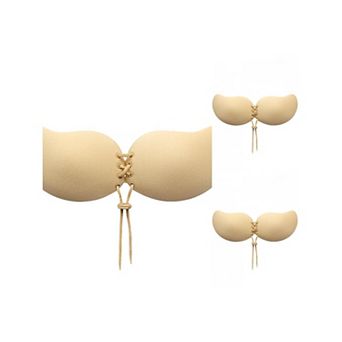 3 Packs Women's Strapless Push Up Invisible Backless Sticky Silicone Reusable Adhesive Bras