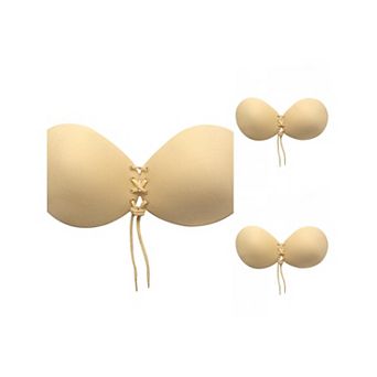3 Packs Women's Strapless Push Up Invisible Backless Sticky Silicone Reusable Adhesive Bras
