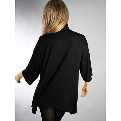 Jess by Meiko Women's Turtleneck Drop Sleeve Sweater