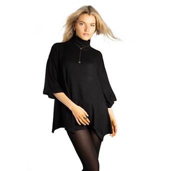 Jess by Meiko Women's Turtleneck Drop Sleeve Sweater