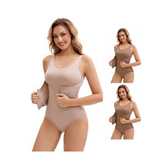 3 Packs Women's 3 Rows Waist Cincher Body Shaper Hip Tummy Control Full Shapewear Bodysuits