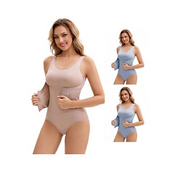 3 Packs Women's 3 Rows Waist Cincher Body Shaper Hip Tummy Control Full Shapewear Bodysuits