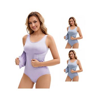 3 Packs Women's 3 Rows Waist Cincher Body Shaper Hip Tummy Control Full Shapewear Bodysuits