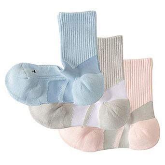 Women's 3-Pair Pack Cushioned Sports Crew Socks with Arch Support Mesh Panels and Ankle Compression