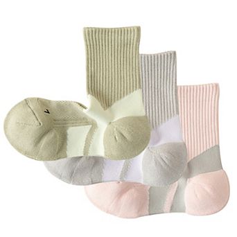 Women's 3-Pair Pack Cushioned Sports Crew Socks with Arch Support Mesh Panels and Ankle Compression