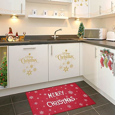 Garvee Machine Washable Non Slip Merry Christmas Non Slip Doormat