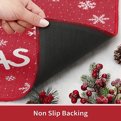 Garvee Machine Washable Non Slip Merry Christmas Non Slip Doormat