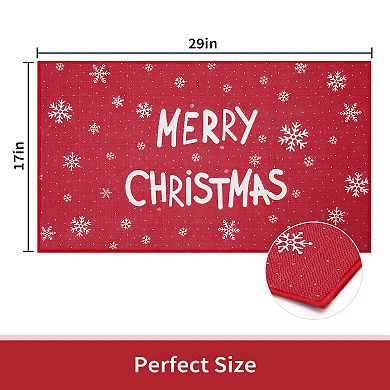 Garvee Machine Washable Non Slip Merry Christmas Non Slip Doormat