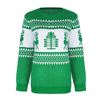 Women's Knit Sweater Christmas Tree Pullover Reindeer Casual Cozy Knitted Sweatshirts