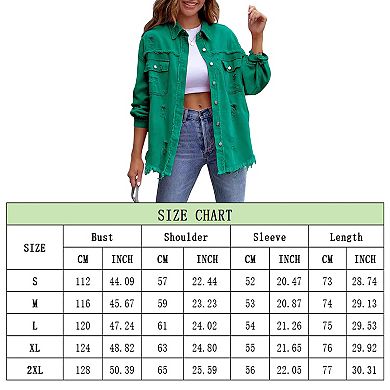 Women Autumn Winter Lapel Jacket Short Fashion Coat Pockets Solid Loose Denim Jacket