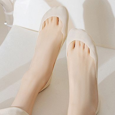 Women's Ultra Low Cut No Show Socks with Anti-Slip Silicone Grip and Seamless Toe Protection 4-Pack