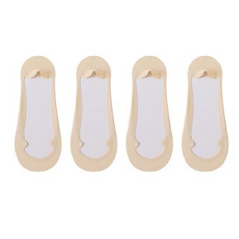 Women's Ultra Low Cut No Show Socks with Anti-Slip Silicone Grip and Seamless Toe Protection 4-Pack