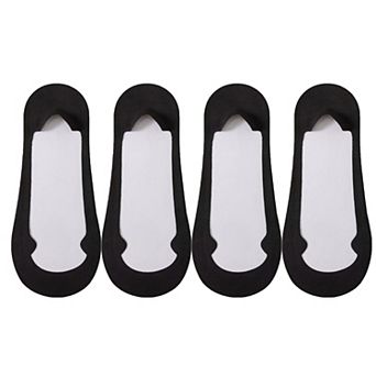 Women's Ultra Low Cut No Show Socks with Anti-Slip Silicone Grip and Seamless Toe Protection 4-Pack