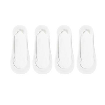 Women's Ultra Low Cut No Show Socks with Anti-Slip Silicone Grip and Seamless Toe Protection 4-Pack