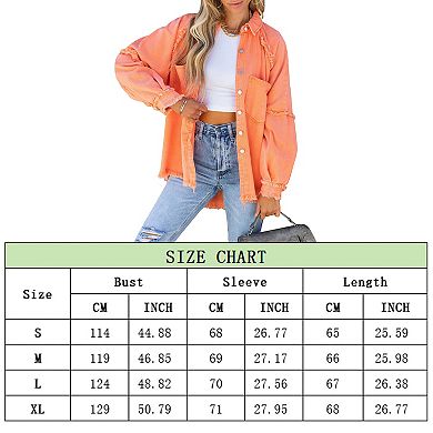 Women Tassel Hem Single-Breasted Cardigan Outerwear Solid Denim Coat Raw Edge Splicing Jackets