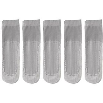 Women's 5-Pack Sheer No Show Liner Socks with Non-Slip Heel Grip Lightweight Invisible Design
