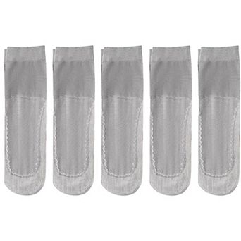 Women's 5-Pack Sheer No Show Liner Socks with Non-Slip Heel Grip Lightweight Invisible Design