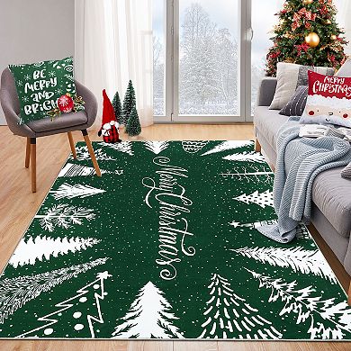 Garvee Christmas Washable Rugs Non Slip Stain Resistant Floor Cover for Indoor Holiday Decor