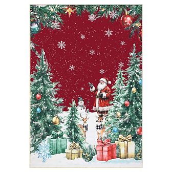 Garvee Christmas Area Rug Washable Non Slip Low Pile Holiday Mat for Living Room Dining Kitchen