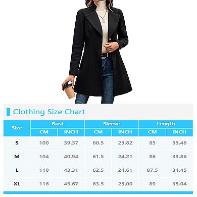 Casual Overcoat For Women's Lapel Neck Single Breasted Overcoat Winter Outerwear Fall Coat