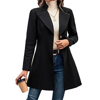 Casual Overcoat For Women's Lapel Neck Single Breasted Overcoat Winter Outerwear Fall Coat