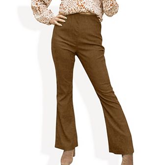 Women's High Waist Corduroy Flare Pants with Fitted Silhouette and Retro Inspired Design