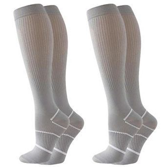 Women's Knee High Compression Socks with Arch Support and Stretch Fit for Running 2-Pack