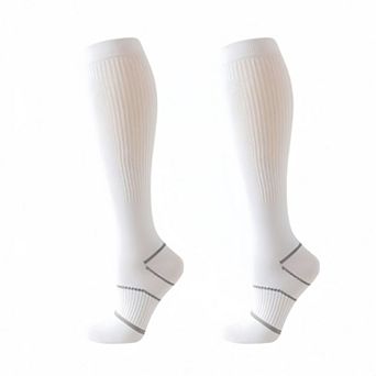 Women's Knee High Compression Socks with Arch Support and Stretch Fit for Running 2-Pack