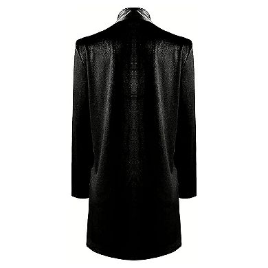 Womens Lapel Velvet Drape Jacket Open Front Cardigan Outwear with Pockets.