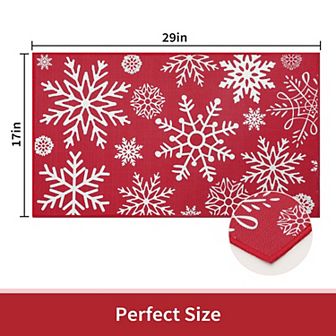 Garvee Christmas Snowflakes Blue Doormat-20"*32"