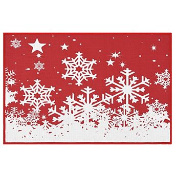 Garvee Christmas Snowflakes Doormat for Entrace Kitchen Bathroom